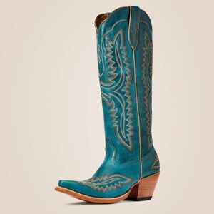 Ariat Turquoise and Tan Heeled Boots